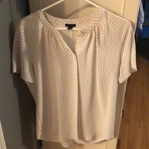 Ann Taylor womens cream and black blouse